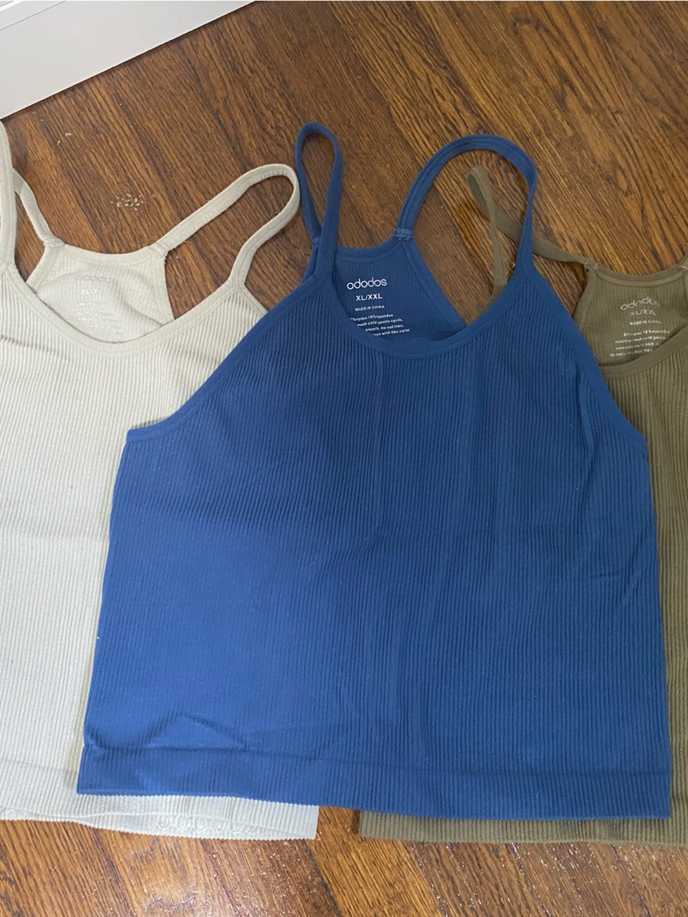 Women’s Ribbed Tanks Bundle in Blue, Cream & Olive